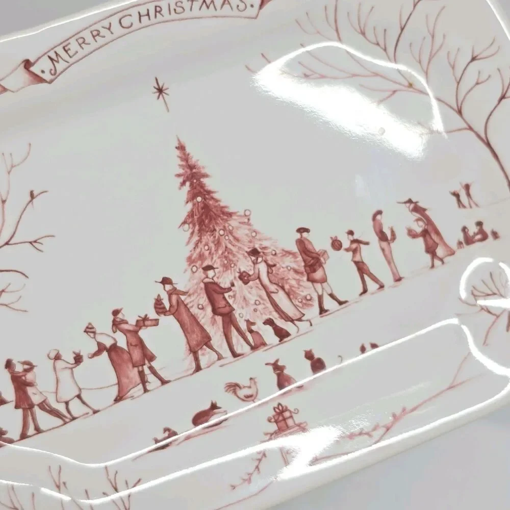 Juliska Merry Christmas Plate Country Estate Winter Frolic Ruby Gift Tray NEW
